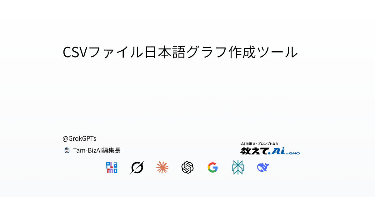 CSVファイル日本語グラフ作成ツール | 天秤AI byGMO