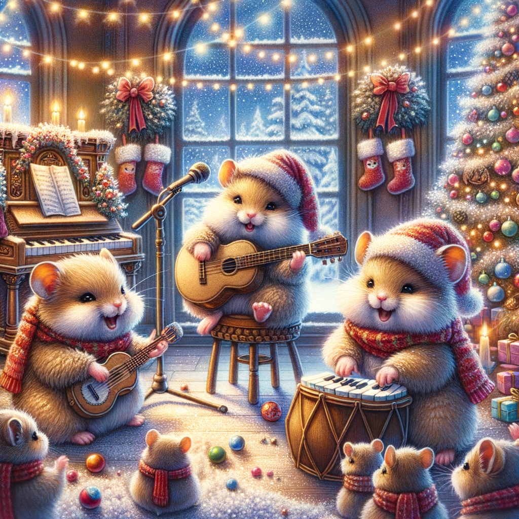 ✨🐹🎄クリスマスコンサート✨　かわいいイラスト作成