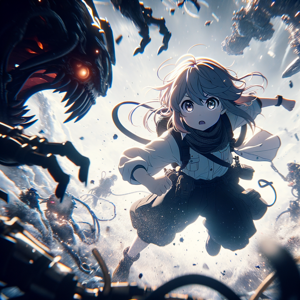 女の子の戦いをイメージしたイラストを生成します！