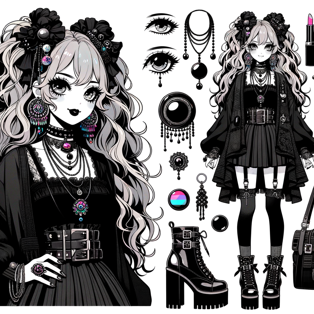 黒ギャルイラスト風。