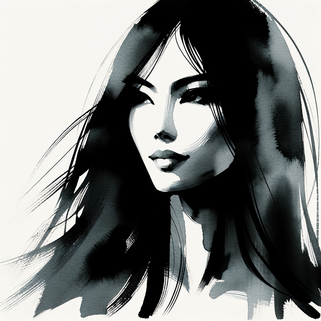 水墨画の自画像生成ツール | 天秤AI byGMO